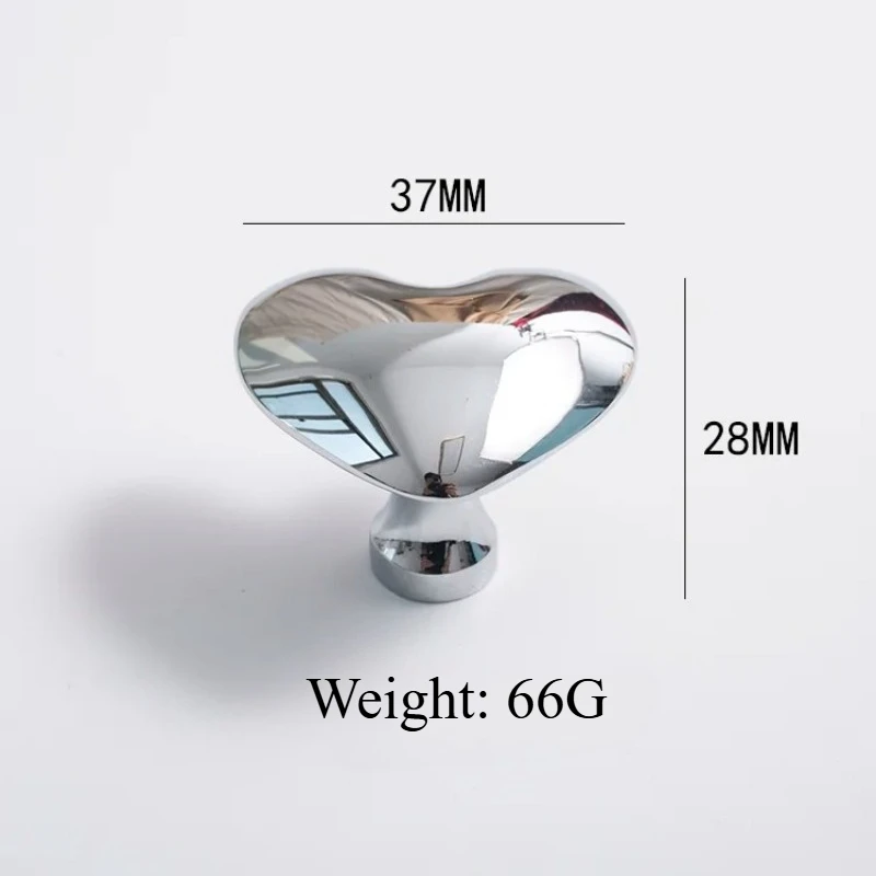 Heart Shaped High-end Solid Pure Brass Silver Plated Non Fading French Furniture Drawer Handle