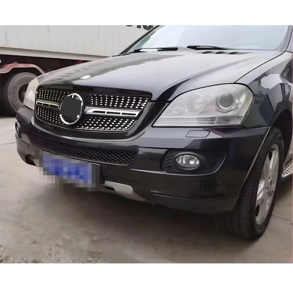 For Mercedes Benz ML W164 2005-2008 ML320 ML350 ML500 AMG GT Diamonds Style Front Grille Racing Grill Mesh Tuning Acce