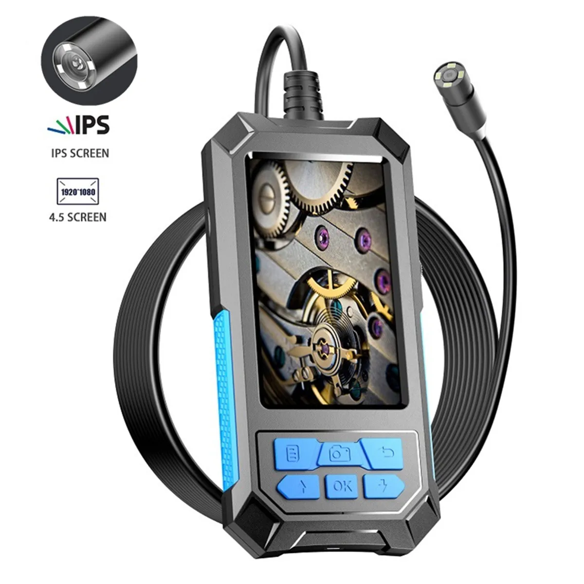 

4.5inch IPS Screen 5MP 1944P Auto Focal 11mm Industrial Endoscope Otoscope CMOS Borescope Inspection Digital Microscope
