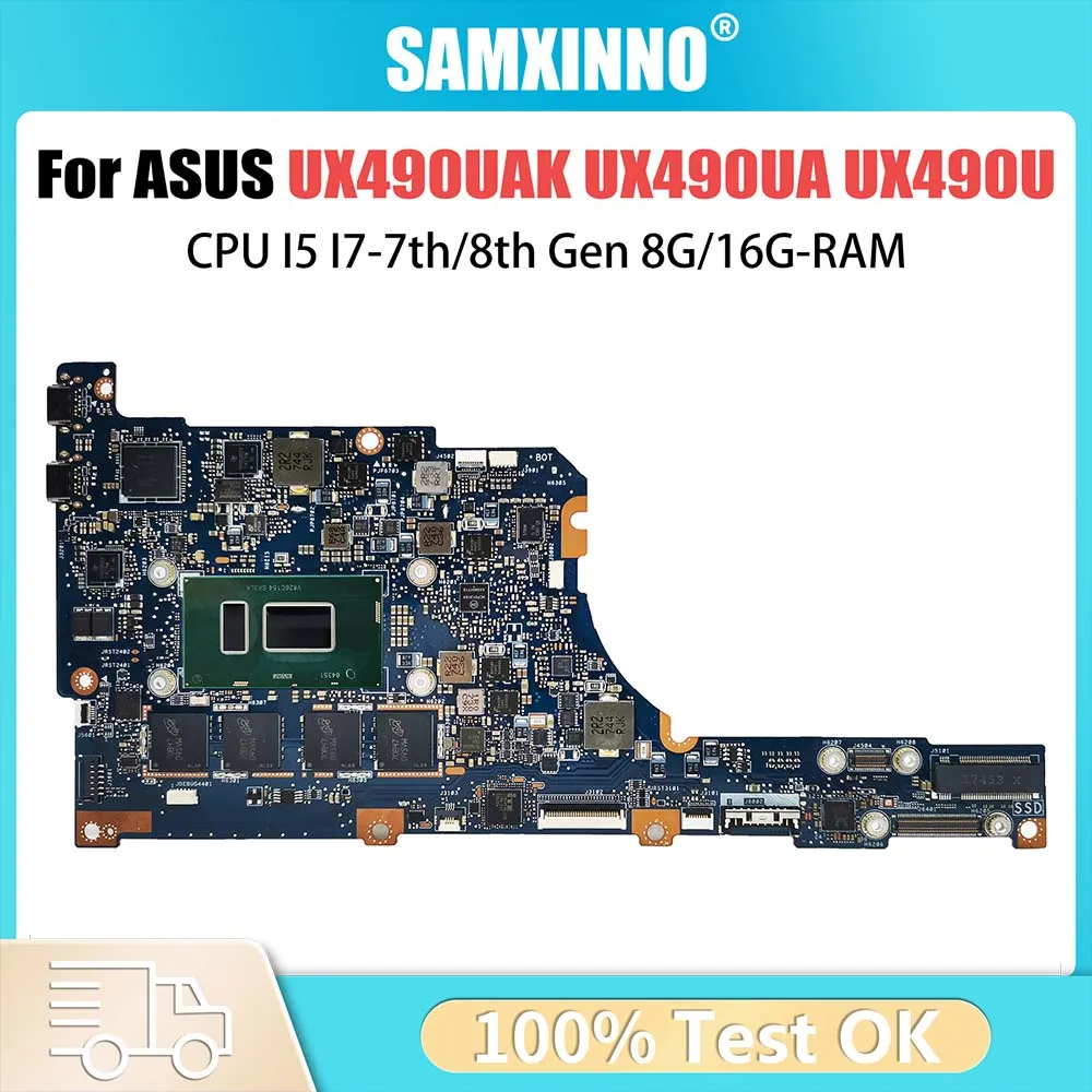 

UX490U Mainboard For ASUS Zenbook UX490UAK UX490 UX490UA UX490UAR UX3490UA Laptop Motherboard CPU I5 I7-7th/8th Gen 8G/16G-RAM