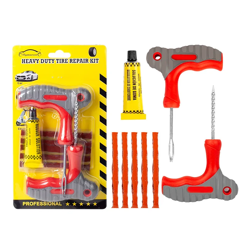 Auto Tire Repair Kit Vacuum Tire Emergency Repair Kit Rubber Strip Glue Motorcycle Bicycle Tire Repair Tools