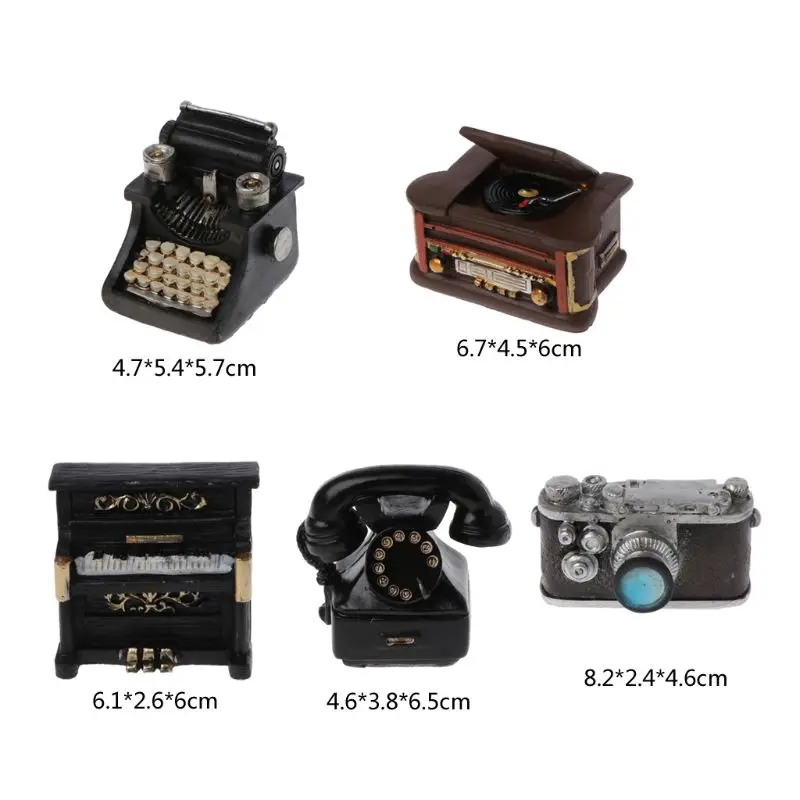 77HD Old School Appliances Model Typewriter Amplifier Piano Telephone Camera Props