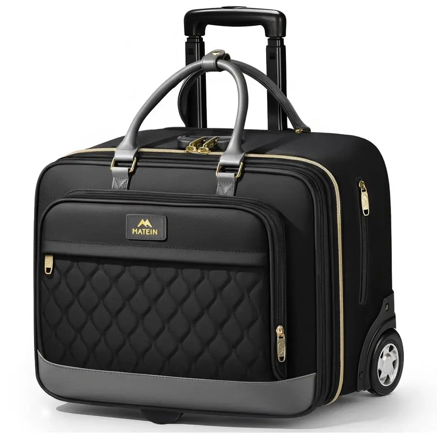 

Женская сумка для ноутбука с большими колесами, личный предмет, нижняя часть для ручной клади, 18x14x8, 17,3-дюймовый компьютер на колесиках для деловых поездок