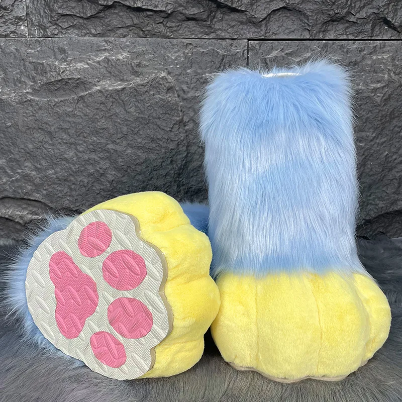 Fursuit Feet Paw Shoes Kit Plush Furry Boots Fursuit Costume Paw Shoes Halloween Accessories Cosplay Costume Comic Exhibition - view 4