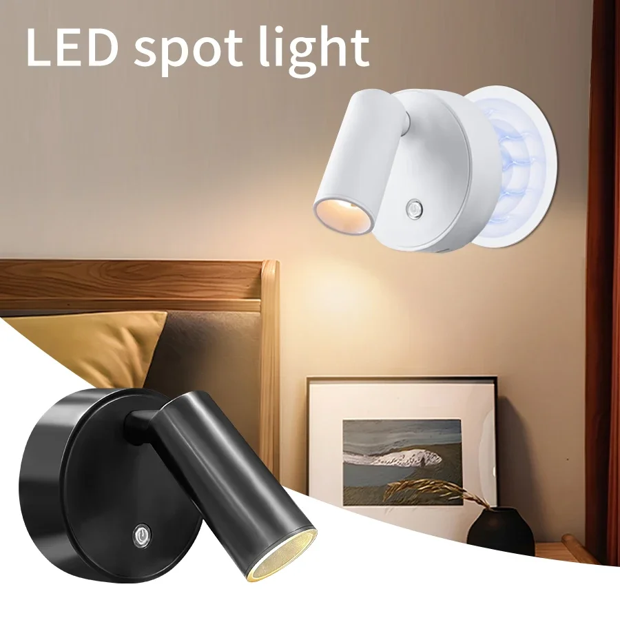 Dimmable Led Spotlight Rechargeable Cordless Wall Lamp Magnetic with Touch Switch Brightness Color Adjustable Bedroom Cabinet