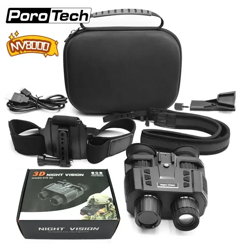 NEW NV8000 Night Vision Binoculars Goggles Head Mount Infrared Night Vision Device1080P HD Outdoor Hunting Camping Telescope