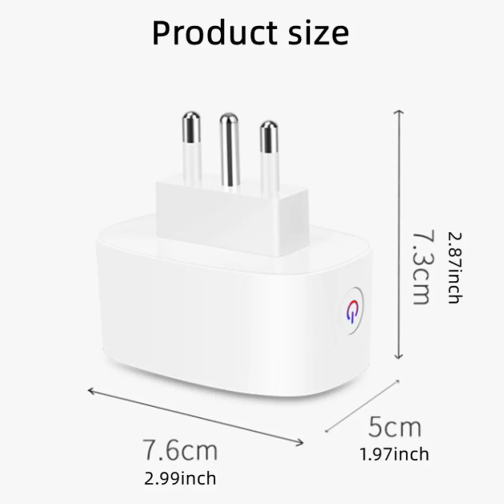 Cerhot Tuya WiFi Smart Plug Standard Italy Socket with Power Monitor Smart Life APP Remote Voice Control for Google Home Alexa