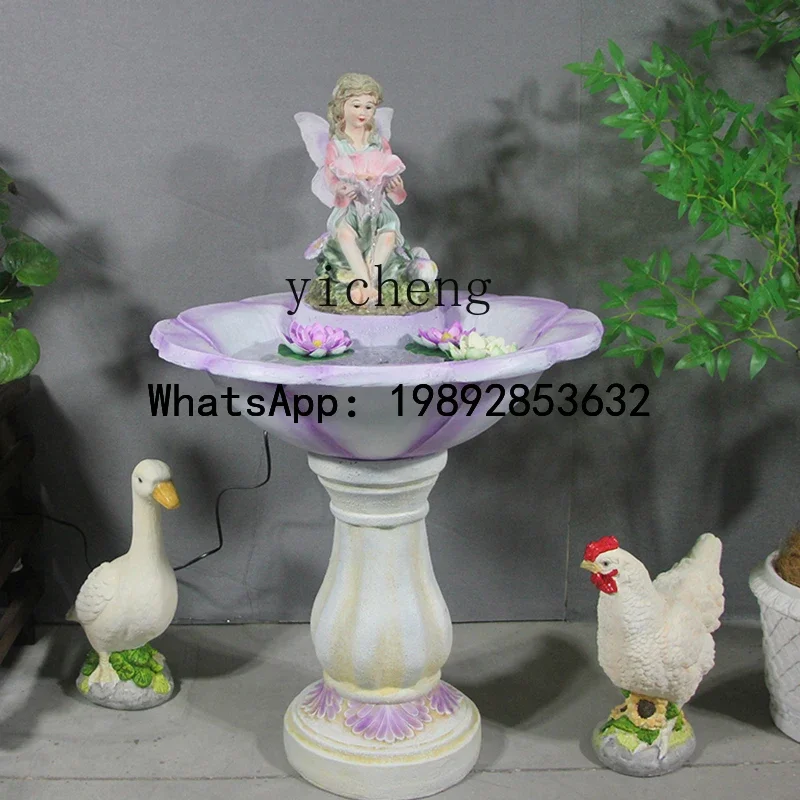 

B1 European-style garden flower fairy fountain water feature living room flowing water lucky decoration ornament