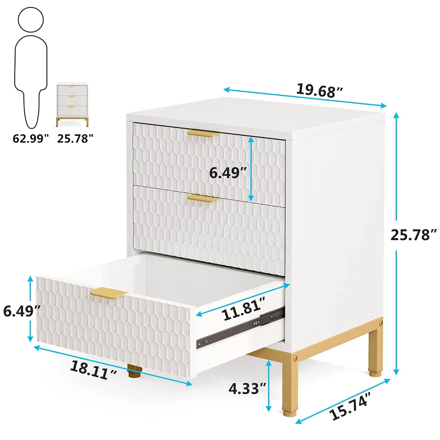Night Stand Set of 2, 19.7