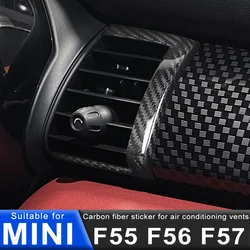 For MINI ONE Cooper S F55 F56 F57 Air Conditioner Vents Carbon Fiber Decoration Protection Sticker Car Interior Accessories