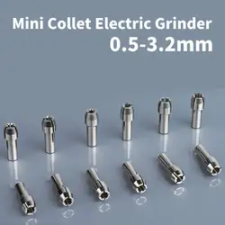 2pcs 0.5mm-3.2mm Mini Collet Electric Grinder for Dremel Rotary Tool Power Tool Accessories Silver Rotary Drill Lock Accessories