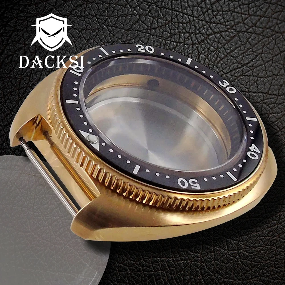 DACKSI 44mm Solid CUSN8 Bronze 200M Dive Watch Case Sapphire Glass Ceramic Bezel Fit NH35 NH36 ETA2824 ST2130 Automatic Movement