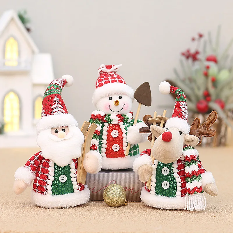 Cute Santa Claus Snowman Elk Doll Children Xmas Gift Xmas Tree Plush Ornaments Home Chirstmas Decorations Party New Year Navidad - Image 2