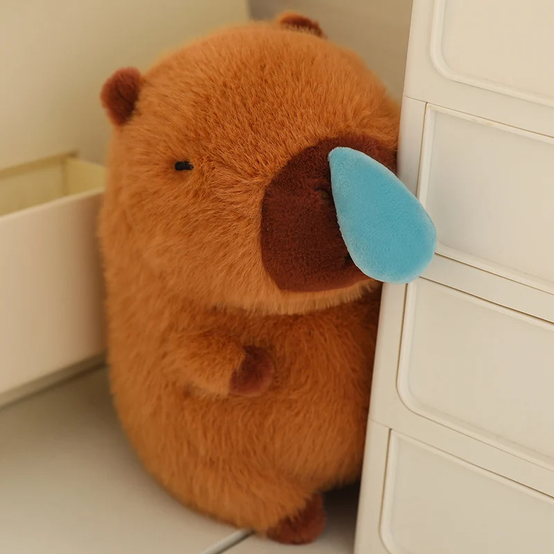 Animales de simulación de felpa Kawaii Capybara con mucosidad Nasal estirable, lindo Capibara Fluffty, muñeco de peluche suave, regalo para niños