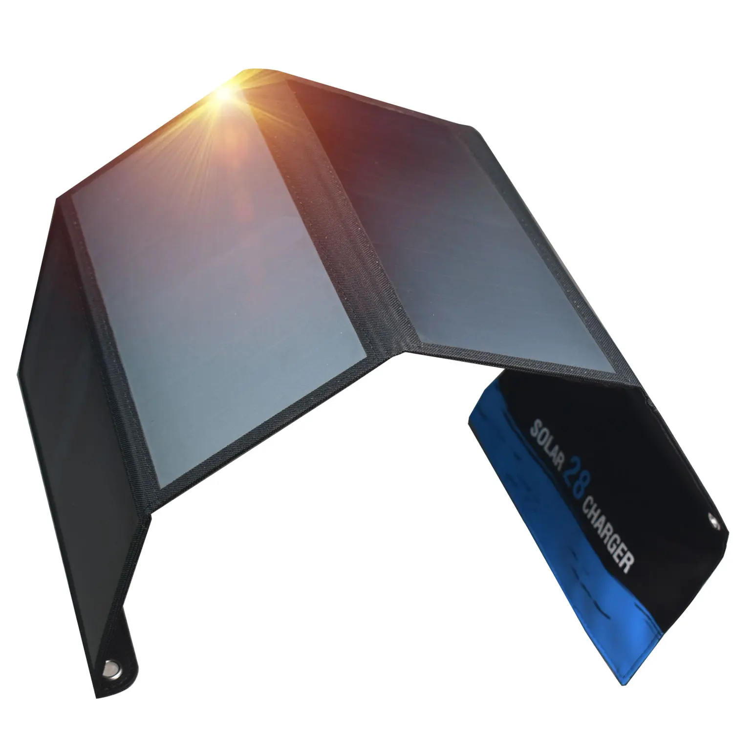 28W Foldable Solar Panel Portable Solar Charger 2-Port USB(5V/4.8A Total) for Recharging USB Devices -iPhone Android, Camping, Outdoor Use