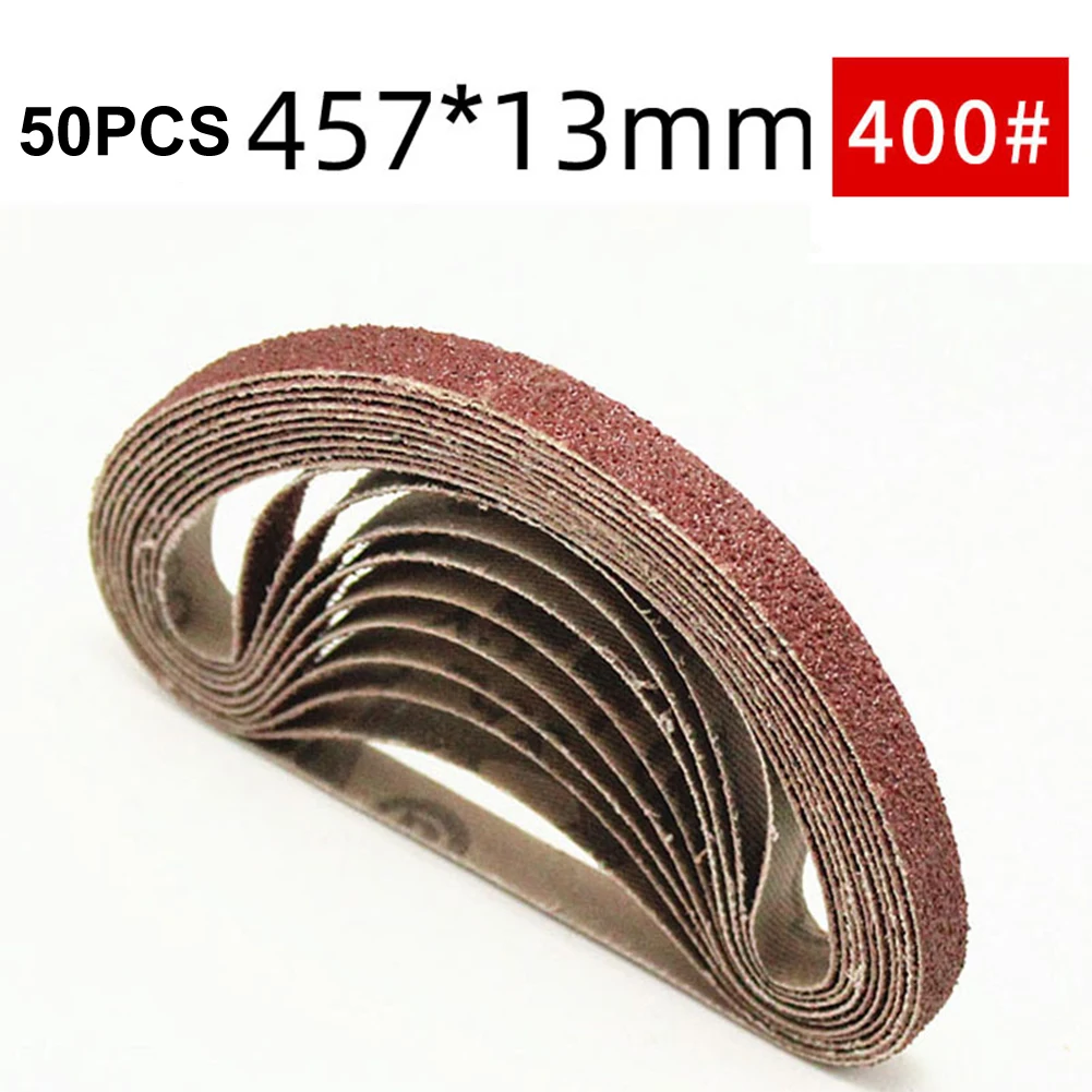 

50 шт., 60-600 грит, шлифовальная лента 13x457 мм, ленточные шлифовальные ленты, круглая полировка для деревянной металлической мебели, шлифовальные инструменты