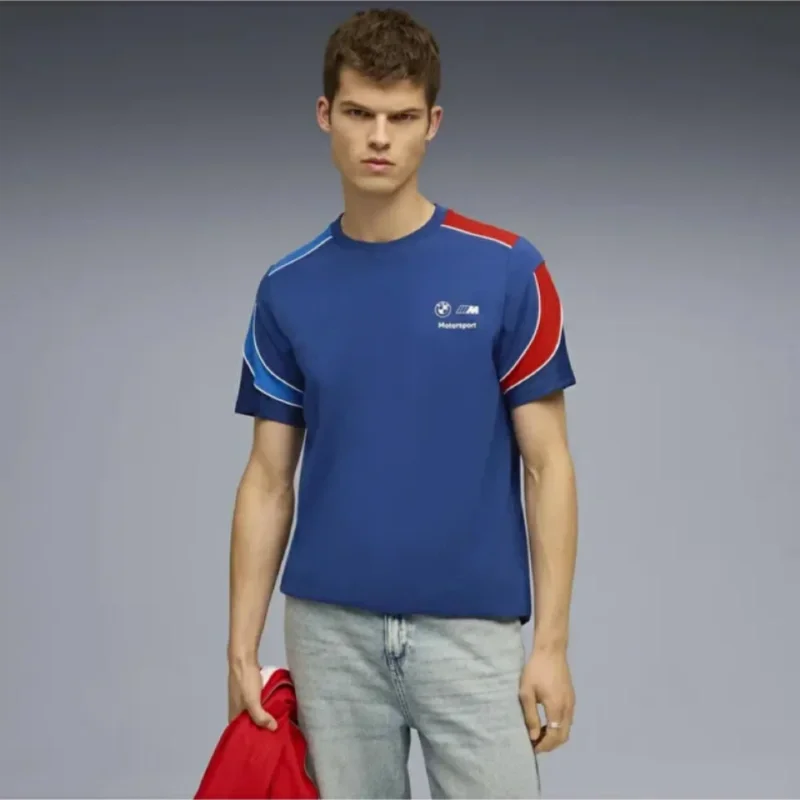 

2025 Summer BMW Men's Quick Dry Brand T-Shirt Short Sleeve Motorcycle Racing New Comfortable Casual Loose Fashion Breathable Y2K