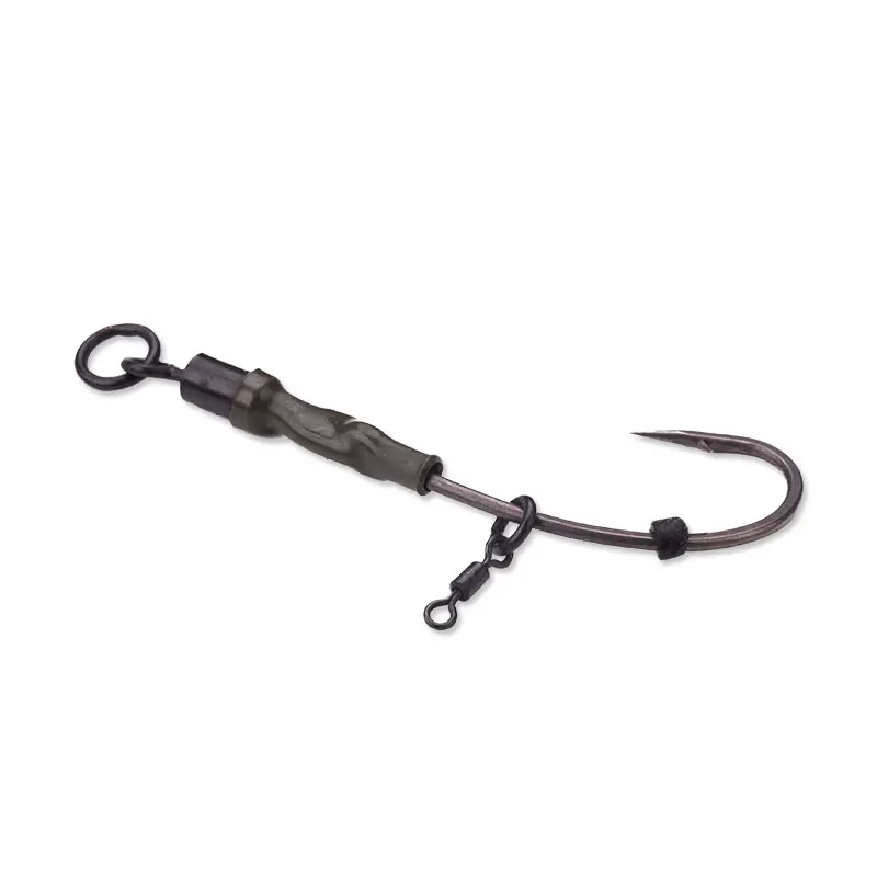 6 Stück Ronnie Rig vorgefertigte Karpfenangel-Rigs – Fertige Spinner-Rigs mit QC-Wirbel und gebogenen Haken für Pop-Up-Boilies – Detail 2