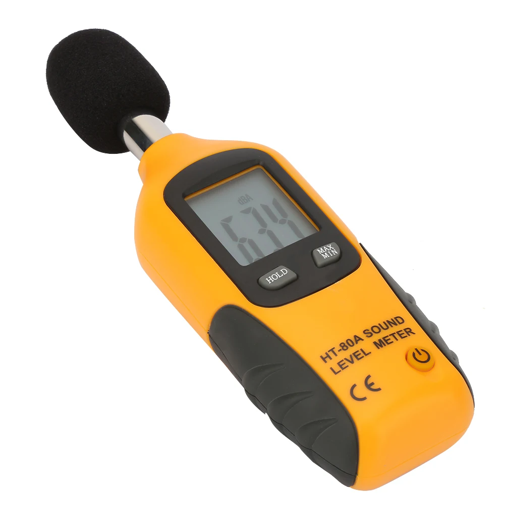 Noise Meter HT-80A Sound Level Meter LCD Display 30~130 dB Sound Level Meter Decibel Meter Sound Detector Digital Sonometer