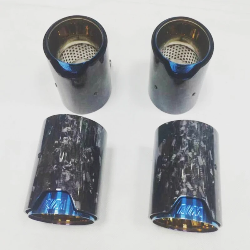 4 Pcs Carbon Fiber Matte Car Exhaust Tip For BMW M2 F8 M3 F80 M4 F82 M5 F10 M6 F12 M Performance Muffler Tip 70mm Nozzle