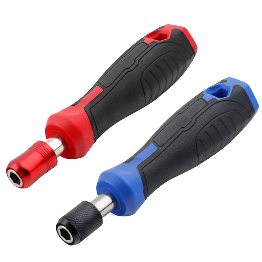 1/4\'\' Hex Screwdriver Handle Magnetic Screw Driver Bits Holder Self-Locking Adapter For Screwdriver Bits Socket Wrench Rubber