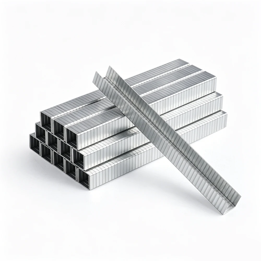 KAMSIN 1316M Galvanized Upholstery Staples 12.8mm Crown 10-16mm Leg 2500PCS U-Type Nail For Sofa Repair Paper Box Packaging