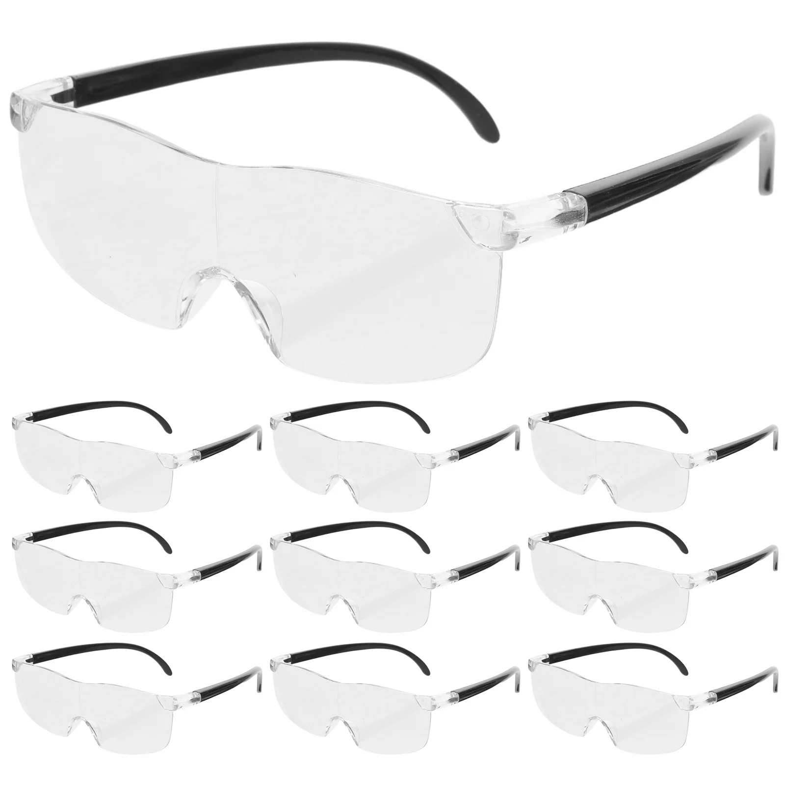 

10pcs Head-Mounted Magnifier Lightweight Reading Glasses For Seniors Hd Magnification Eyewear Books Newspapers Sewing Crafts
