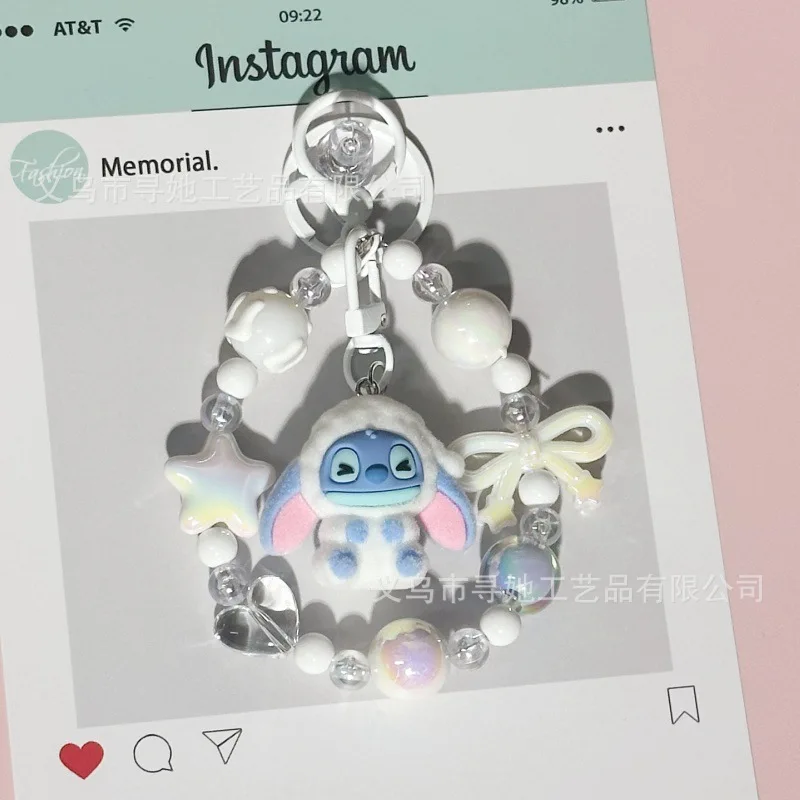 حقيبة ستيدي ذات طابع كرتوني مع قلادة سلسلة خرز، تمثال لطيف، قلادة سلسلة مفاتيح للطلاب، إكسسوار