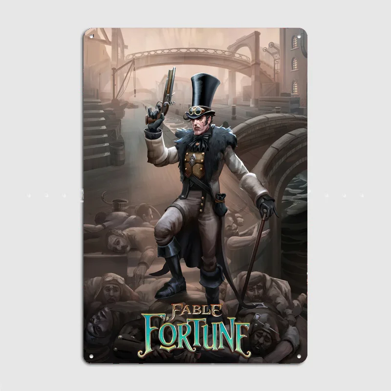 Steampunk Man with Gun and Cane Poster Metal Tin Sign Indoor Outdoor Home Decor Bar Custom Posters Wall Room Decorations