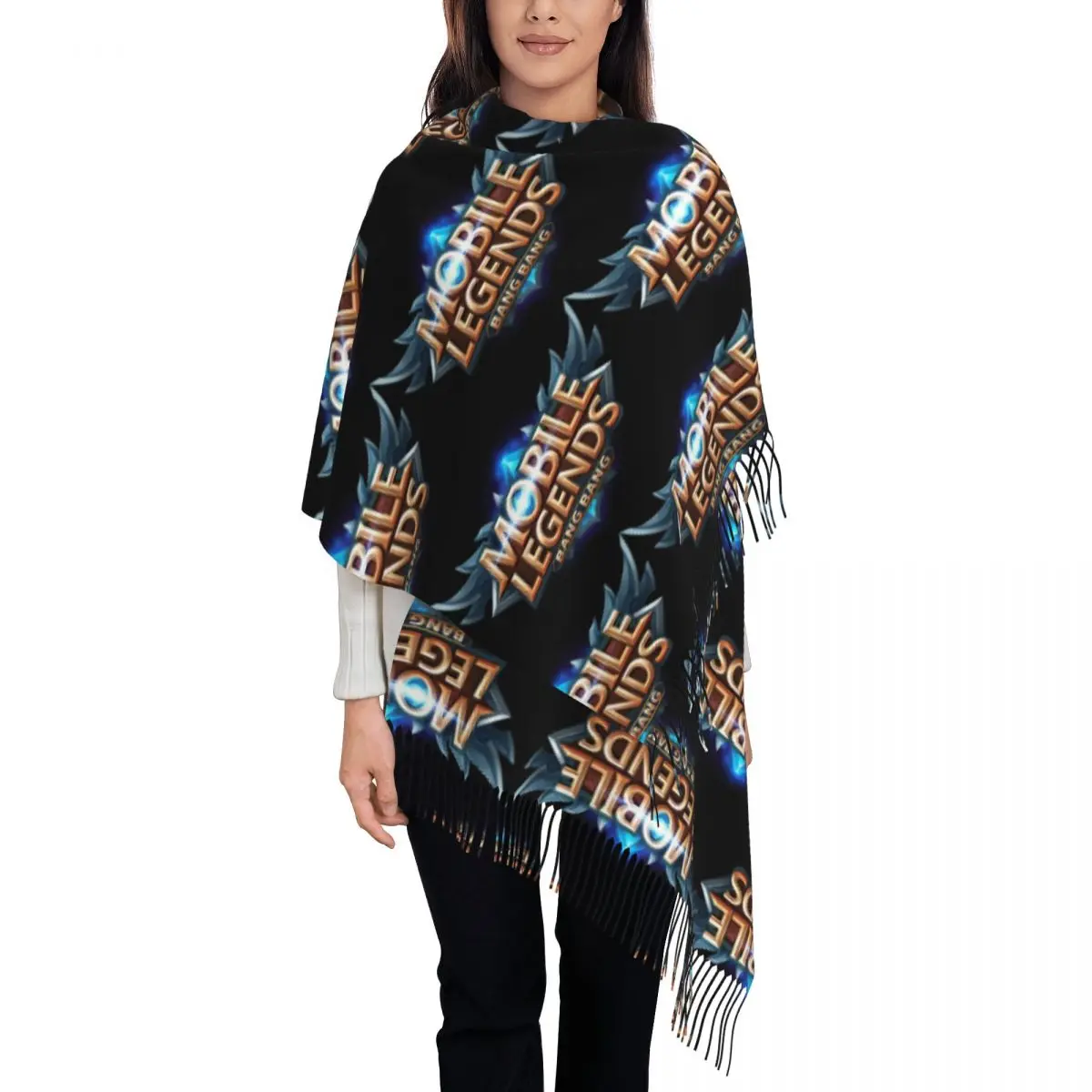 

Personalized Print MLBB Game Scarf Women Men Winter Fall Warm Scarves Mobile Legends Bang Bang MOBA Shawl Wrap