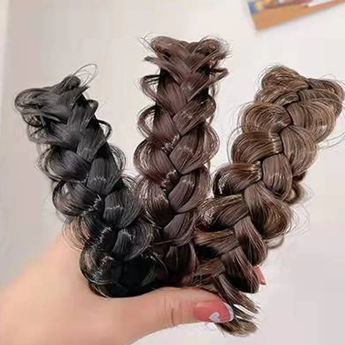 1PC Ladies Bohemian Style Braided Wig Headband Anti-Slip Tooth Design Hairband Hair Accessories