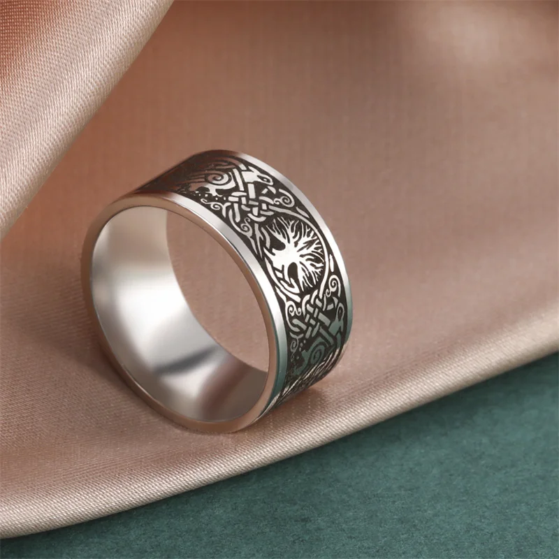 Punk Stainless Steel Rings For Men Women Viking Life of Tree Couple Ring Goth Jewelry Party Birthday Gifts 2023 New Trend