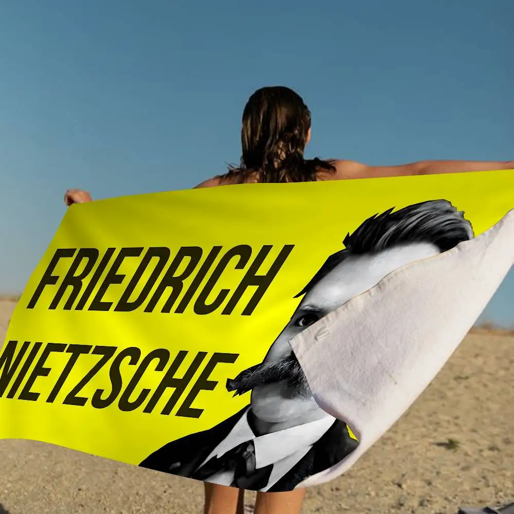 Friedrich Nietzsche Anime Anime Beach Swimming Towel Soft Absorbent Washcloth Children's Gifts for Kids Travel Camping Gym