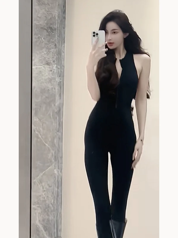 

Sexy Biker Suit High Waist Long Pants One-Piece Suit Fitn Spor Butt-Lifting Svel Bodysuit for Women
