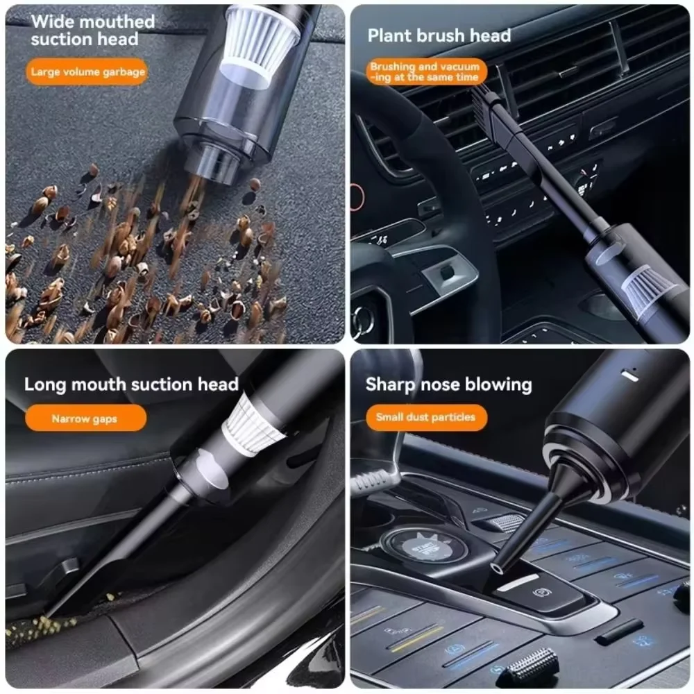 Portable High-Power Wireless Dust Extractor Mini Silent Vacuum Cleaner for Car And Home Use Wet And Dry Dual-Purpose Vehicle Vac
