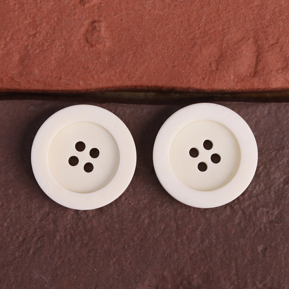 6pcs Frame White Bone Buttons Natural Material Heavy Classic White Buttons For Suit Sewing Accessories Four Hole Chinos Pants