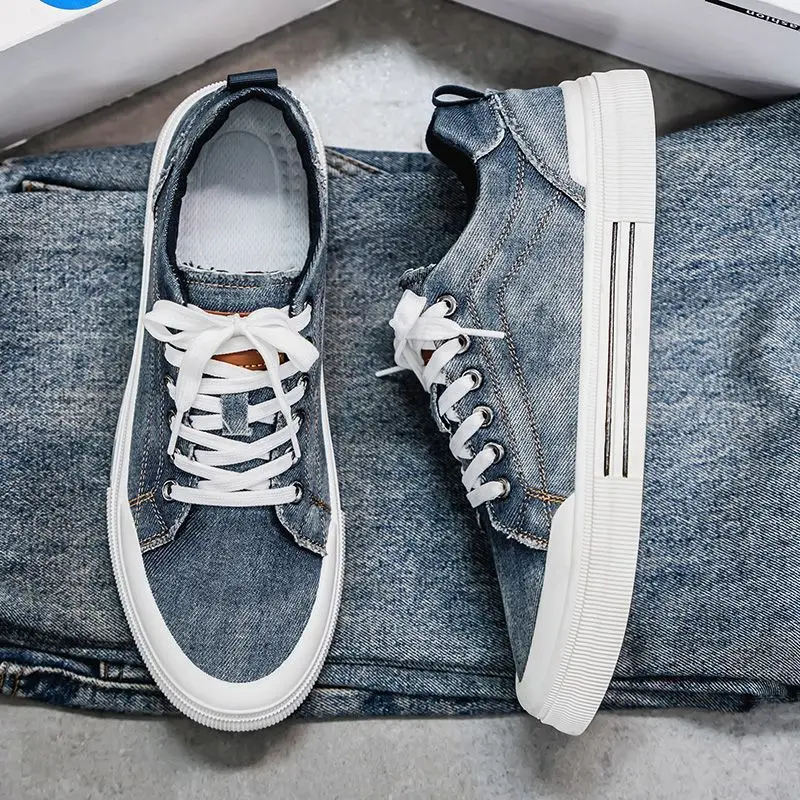 Men's 2026 Spring Summer Low Top Canvas Shoes Breathable Casual Medium Heel Non Slip Fashion Versatile Sneakers