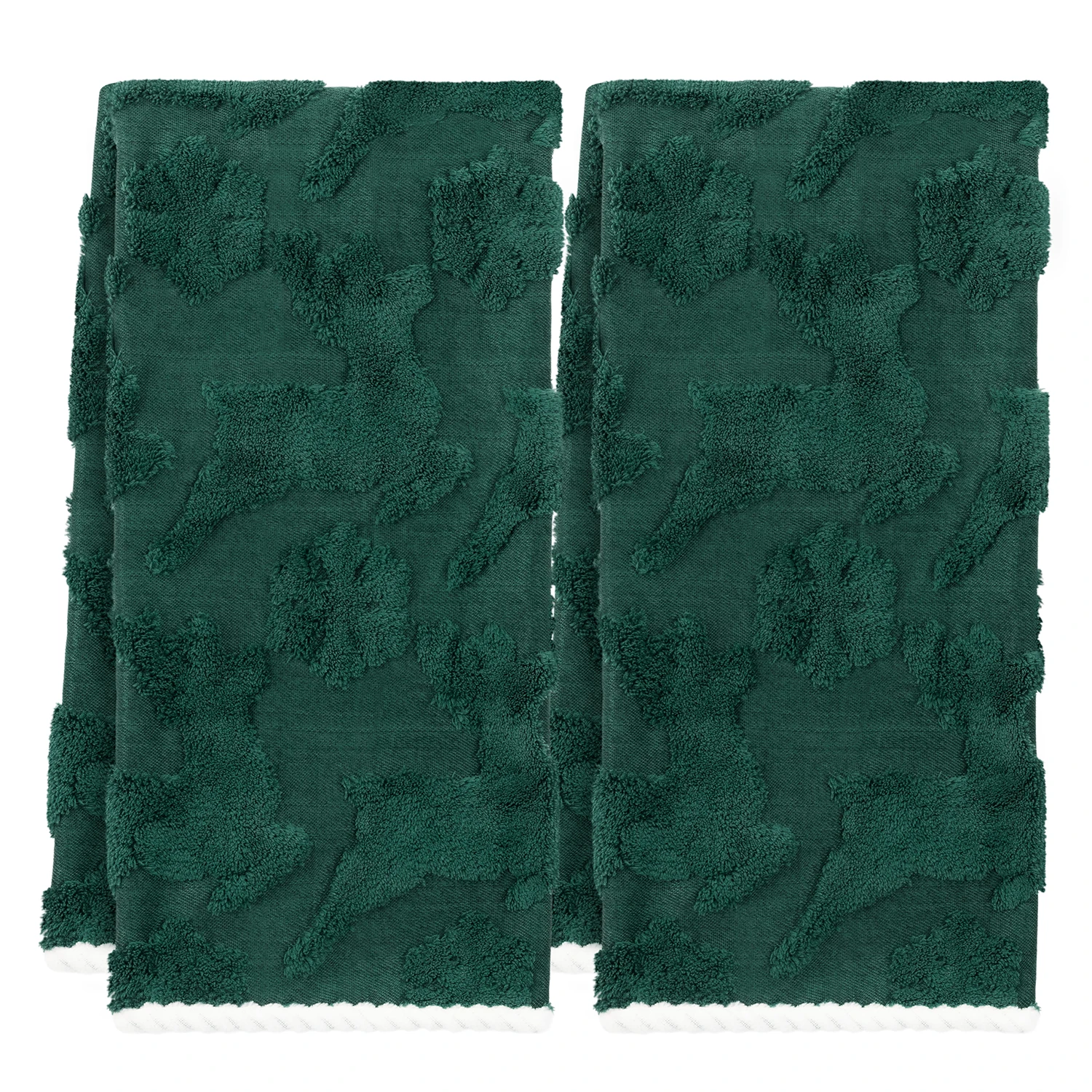 Christmas Reindeer Hand Towels for Christmas Party Gifts 2 Pack Coral Fleece Drying Cleaning Towel Dinner Table Decorative Festi