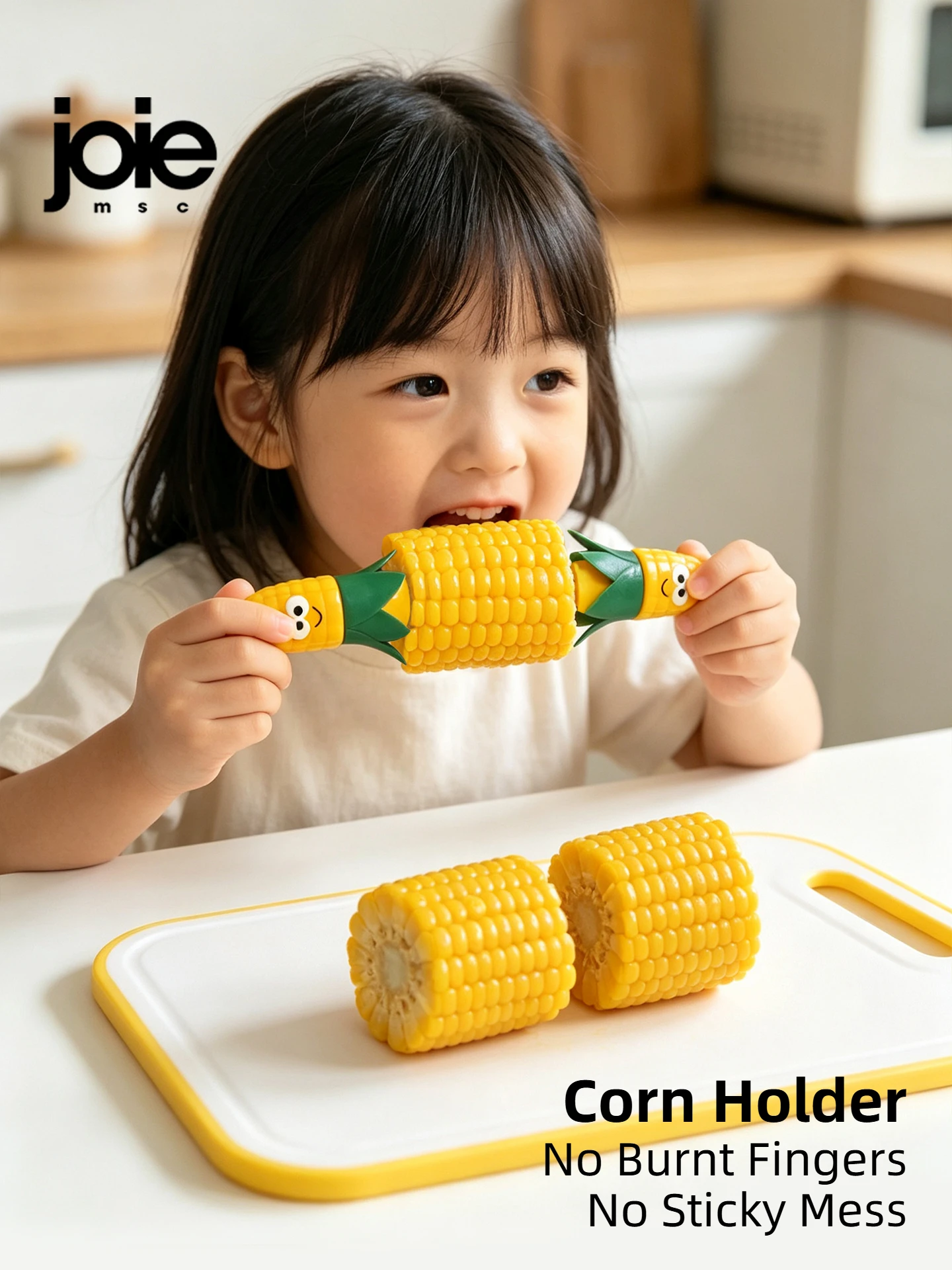 Joie Corn Holders Children Safe Heat-resistant Corn Tools For Hot Corn Stainless Steel Forks BPA-free Food Grade Plastic Handles
