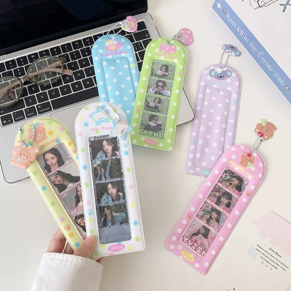 Colorful PVC Dots Photo Booth Frames Bright Color Photo Booth Album For 2x6 Inch Photo Strip Wedding Album 2 x 6 Bookmark Holder