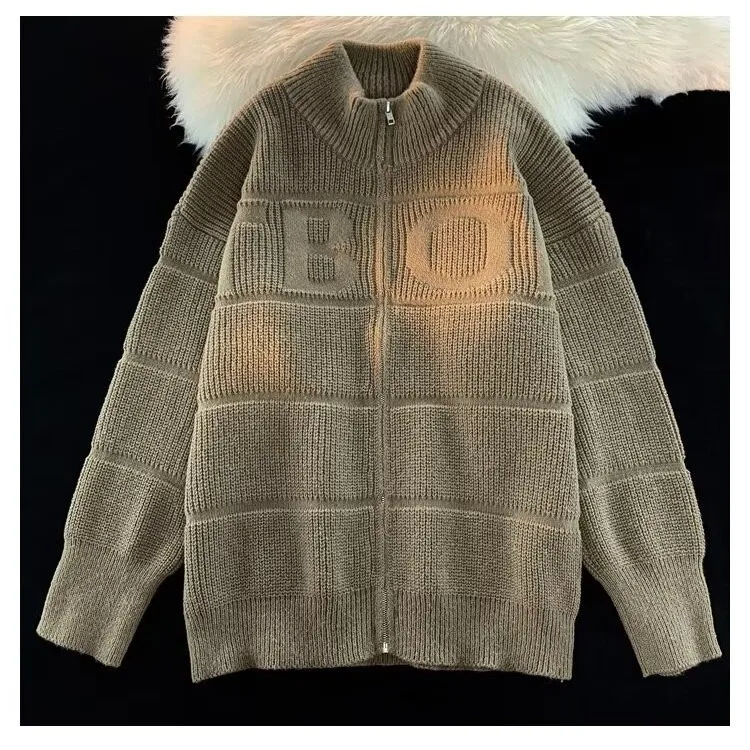 

Men's Autumn Winter Thiened Large Size Long Sve Knitted Cardigan Loose Fit Comfortable Sweater CleanFit Sle Casual Wear