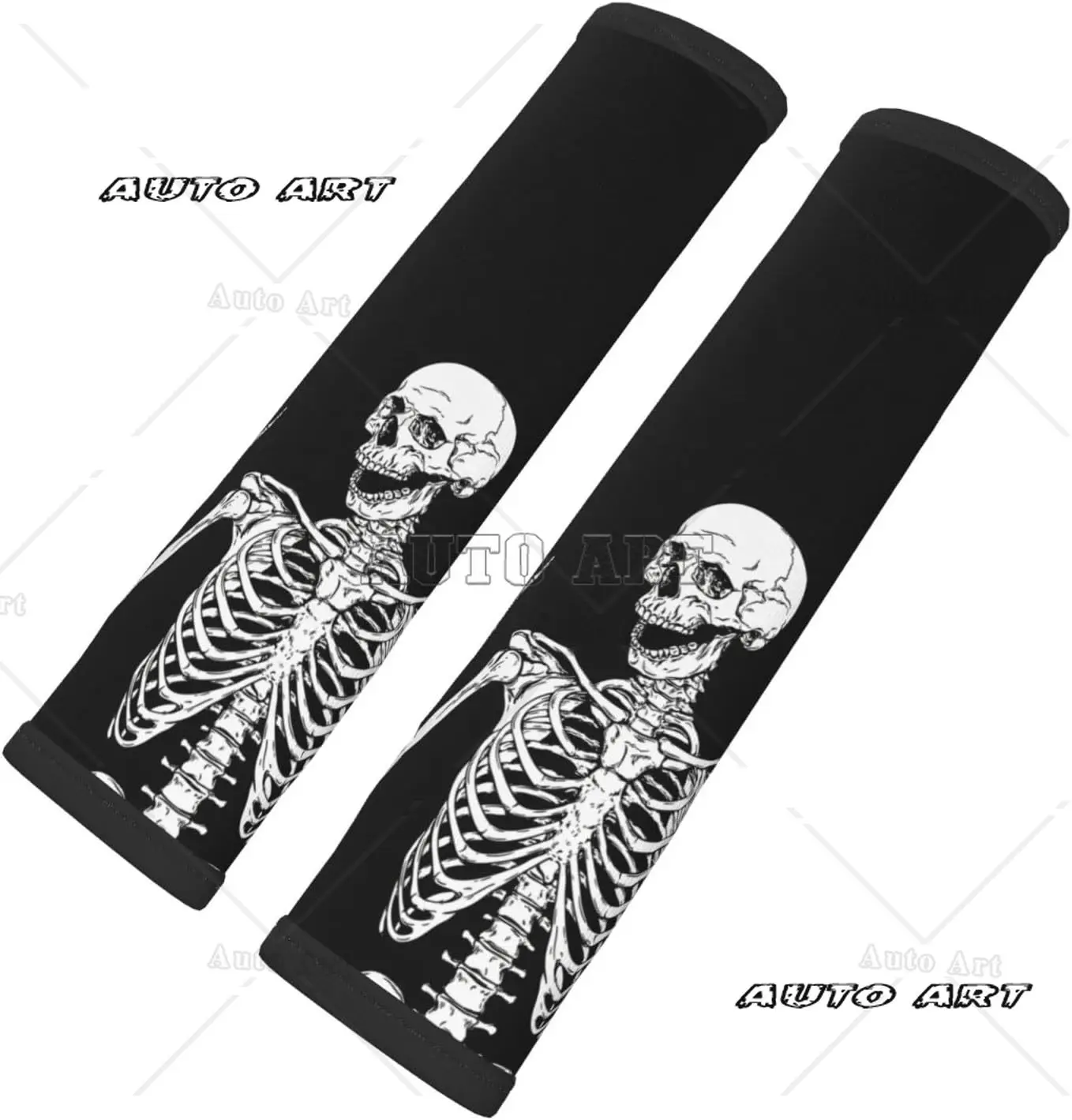 Rock and Roll Skull Boho Hippie Pattern Car Seat Belt Cover 2 Pack Seatbelt Strap Shoulder Pad Protector Universal Comfort