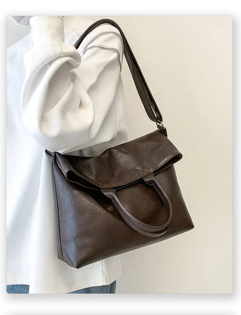 Designer Style Men's Commuting File Bag Hand-Held Briefcase Multifunctional Large Capacity Versatile Tote Bag Crossbody Bag