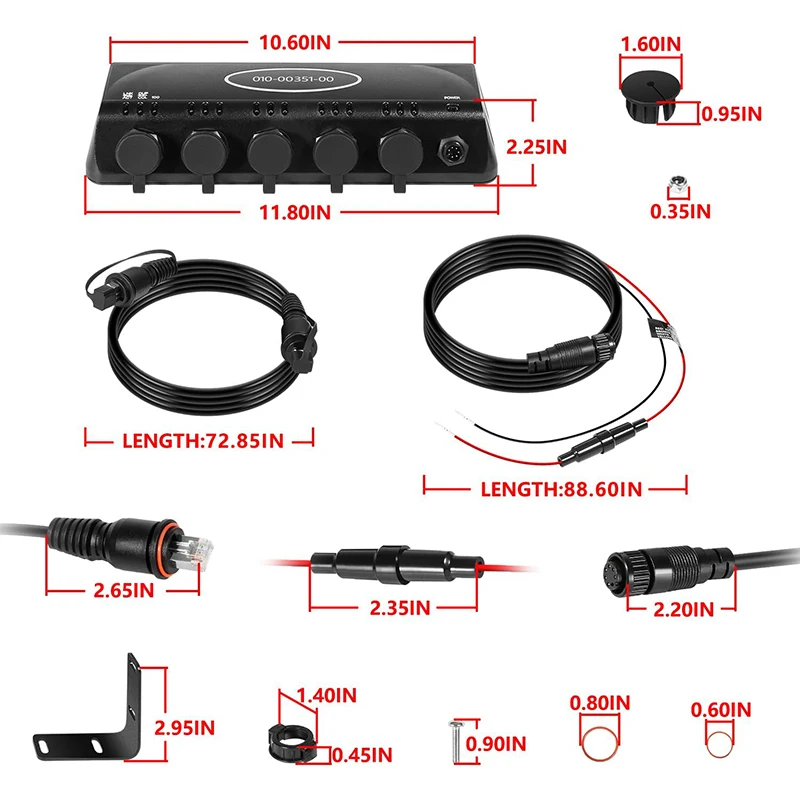 010-00351-00 Replacement GMS 10 Network Port Expander, 100M Ethernet Switch Compatible with Garmin Marine Network Devices