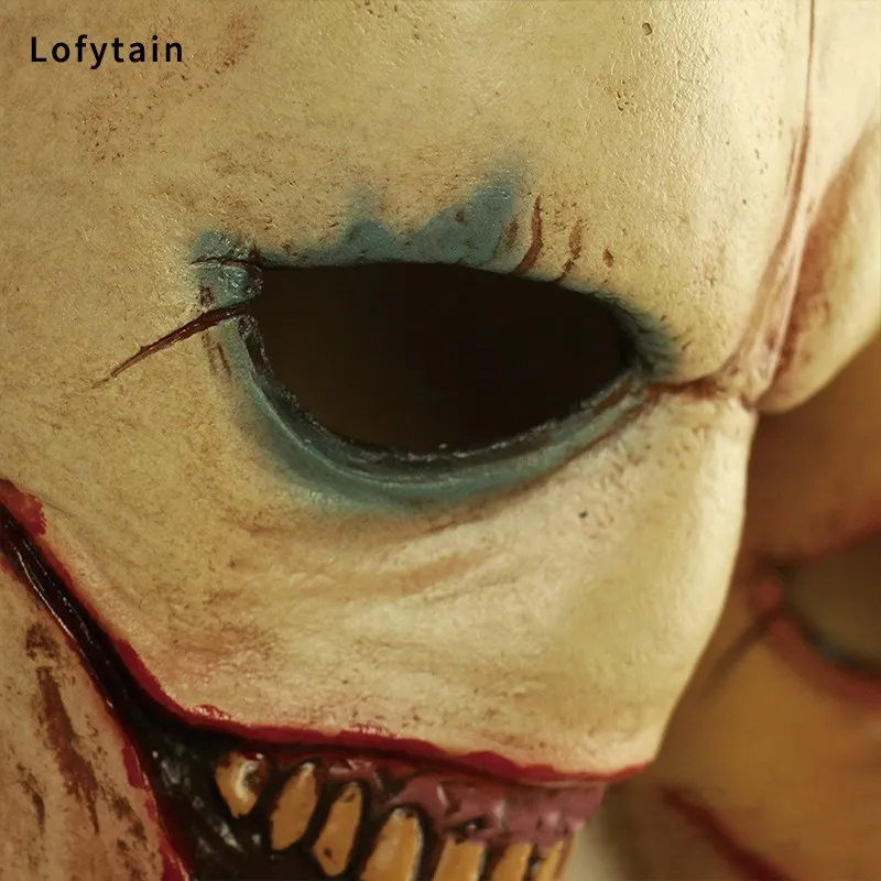 Lofytain Horror straszny diabeł Joker czaszki maski Cosplay Halloween klaun Demon lateks kask karnawał impreza z okazji Halloween rekwizyty