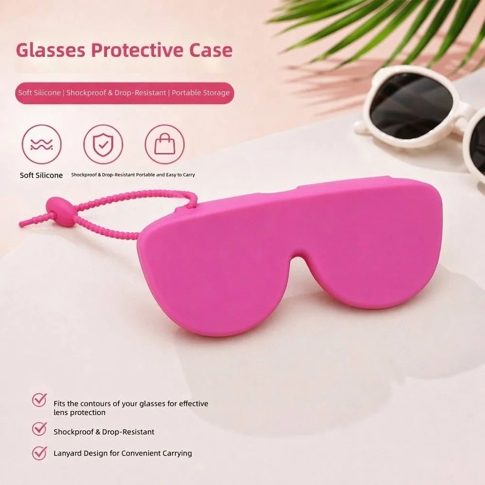 Portable Eyeglass Case with Lanyard Dust-Proof Storage Glasses Pouch for On-the-Go Protection