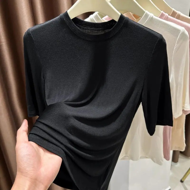 

Vintage Slim Slit Hem Ladies Dresses Summer New Thin Short Sleeve O-neck Printing Sexy Dress Fashion Temperament Women Clothing