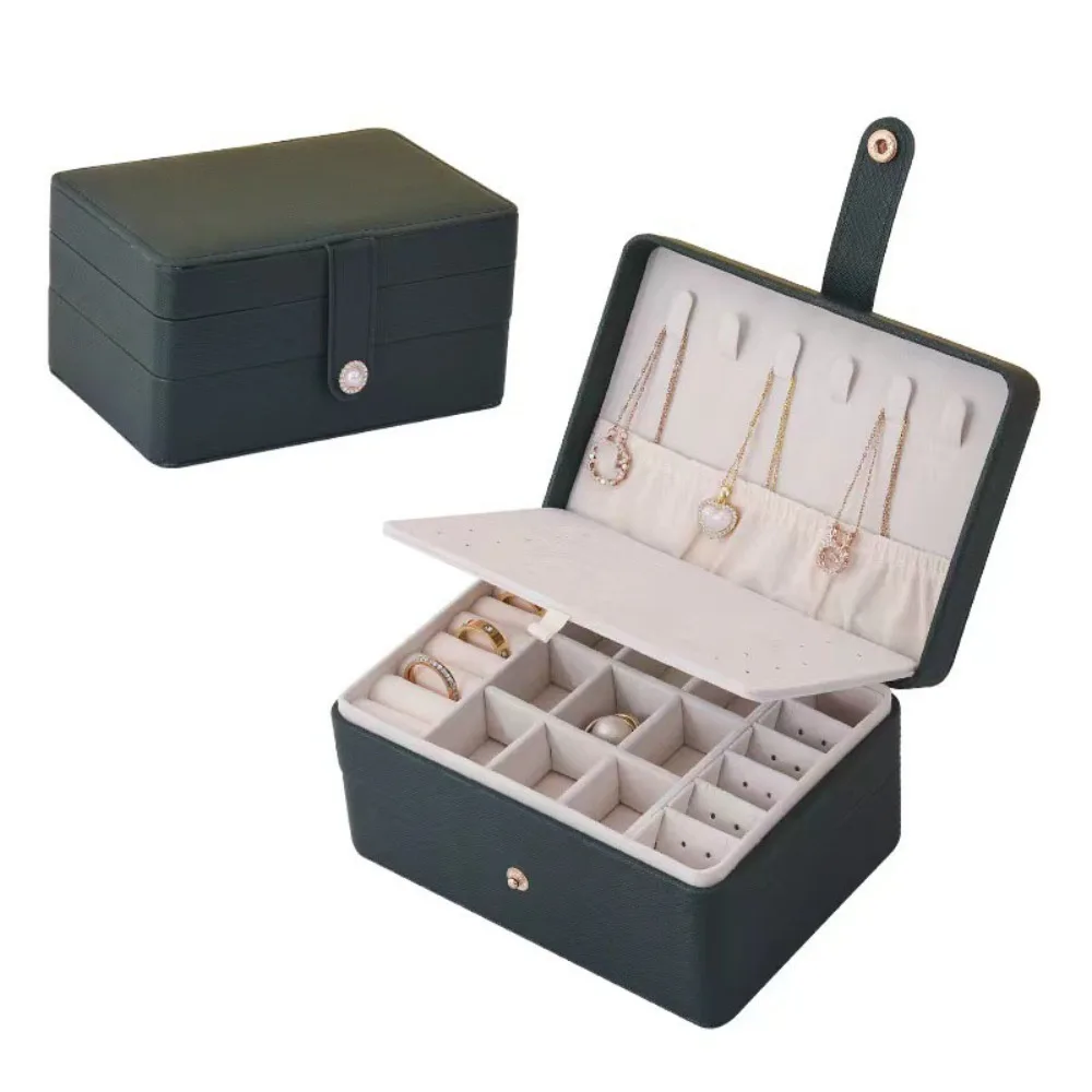 

PU Jewelry Packing Bag Multilayer Rings Necklace Jewelry Storage Case Bracelet Earrings Large Capacity Square Jewelry Box