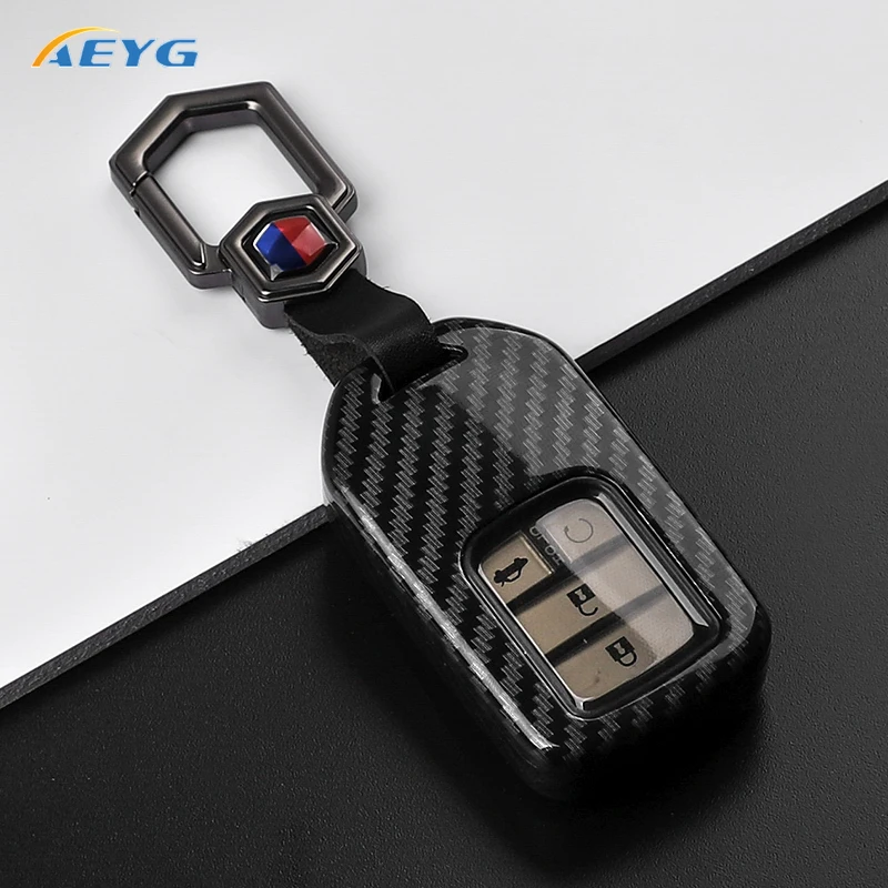 ABS Carbon Fiber Car Key Case Cover For Honda CRV CR-V Fit Civic Accord HR-V HRV City Odyssey XR-V Protected Keyless Accessories