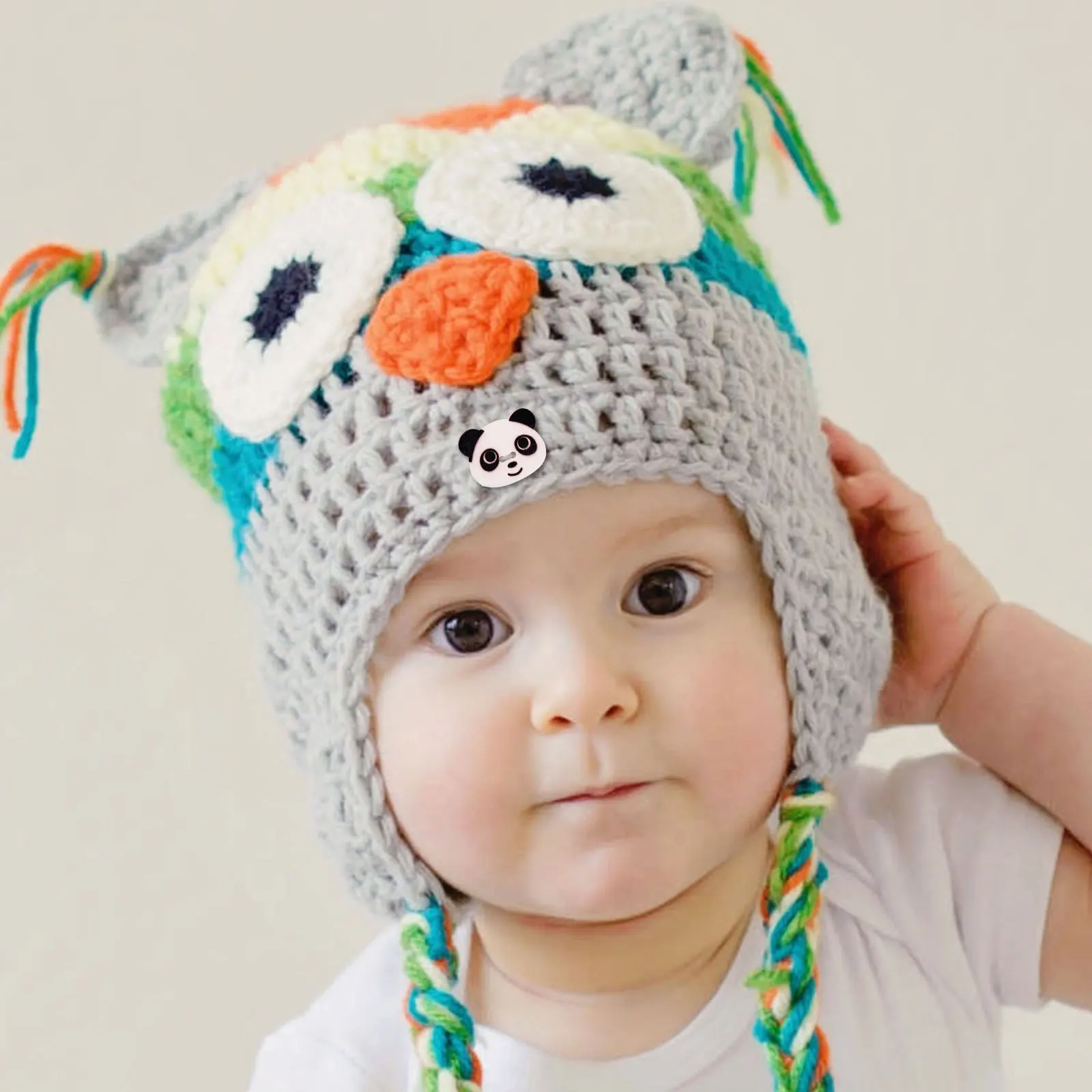 

100Pcs Decorative Wood Buttons Panda Head Design Sewing Craft Supplies for Handmade Bags Hats Jackets Scrapbooks Party Favors